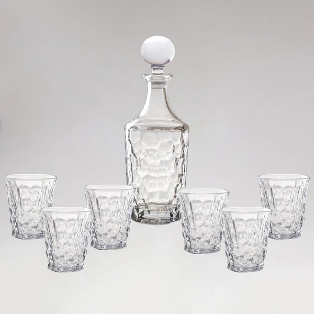 Bohemia Kristal Marbel Viski Set 7 Parça - Şeffaf Fincan / Bardak / Kahve Takımı Fiyatı