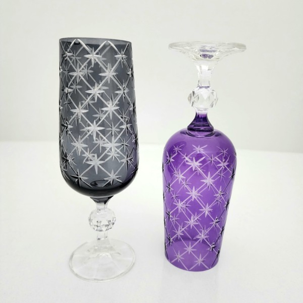 Bohemia Leonarte Casa Menşeli Bohemia Stars 180ML Kristal 2 Parça Kadeh Bardak Takımı - Renkli - 180 ml Fincan / Bardak / Kahve Takımı Fiyatı