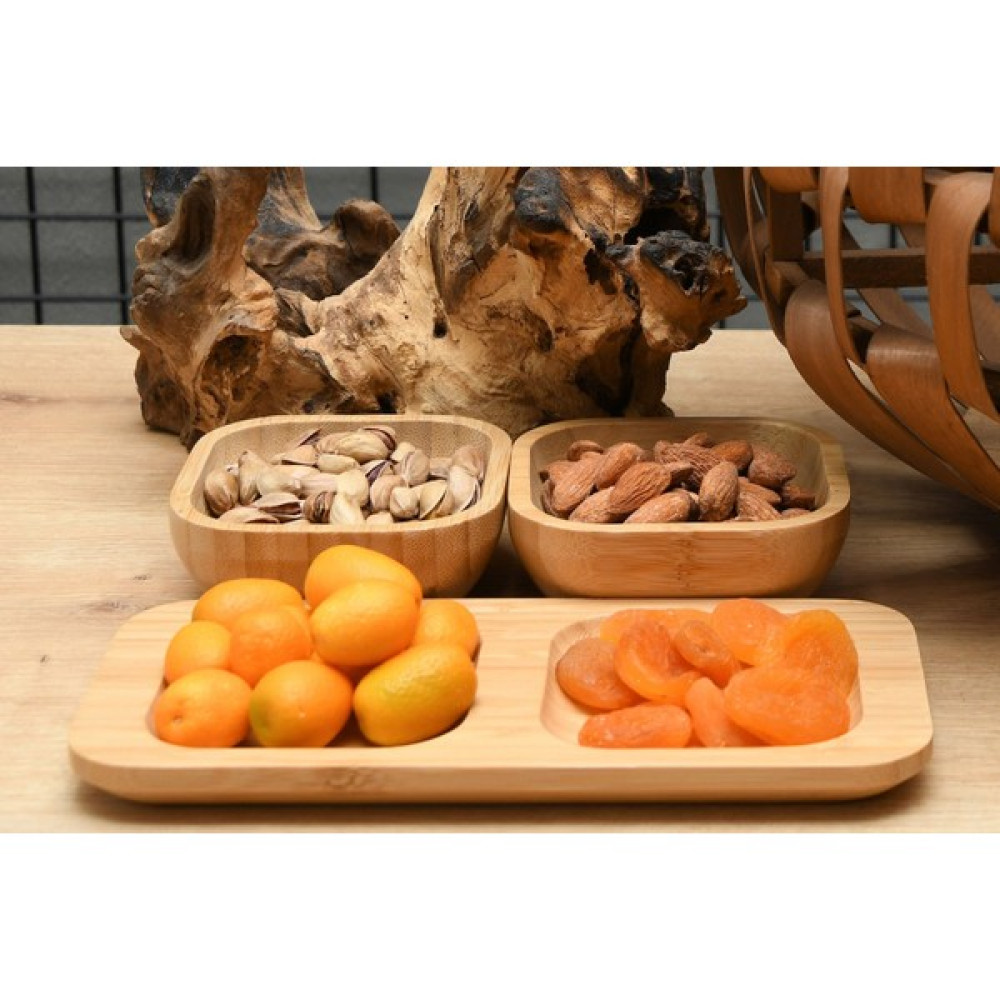 Boho Bazzar Bambu Neto Küçük Boy Çerezlik 3 Parça 22,5*10,8*4,7cm Mutfak Gereçleri Fiyatı