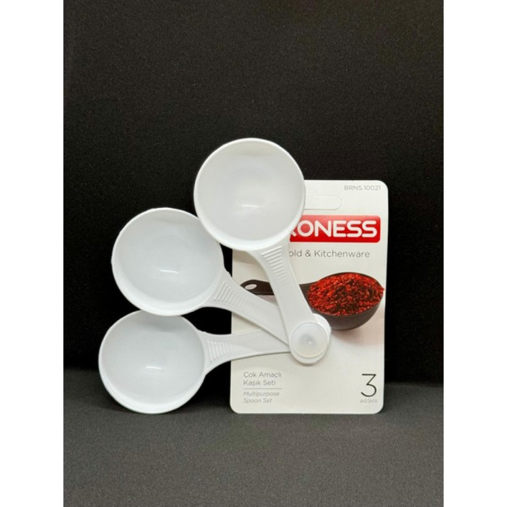 BOHONEST Çok Amaçlı Baharat Deterjan Ölçü Kaşığı 3'lü Set ( Vizon ) - Krem Çatal / Kaşık / Bıçak Takımları Fiyatı