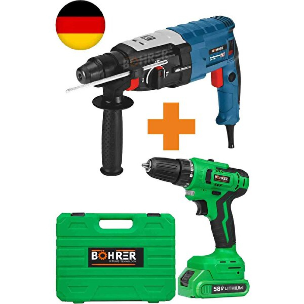 Böhrer 3200W Kırıcı Delici Hilti Matkap + V58 5000MAH Akülü Vidalama 24 Parça Matkap Seti Kırıcı Deliciler & Kırıcılar Fiyatı