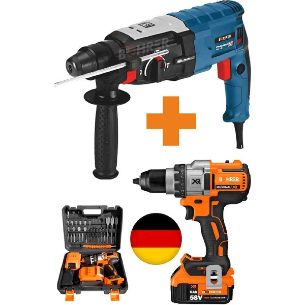 Böhrer 3200W Kırıcı Delici Hilti Matkap + V58 5000MAH Xr 24 Parça Set Vidalama Matkap Kırıcı Deliciler & Kırıcılar Fiyatı