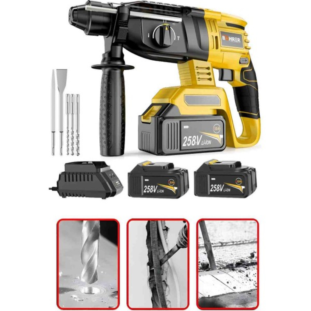 Böhrer Çift Akülü V258 5000MAH Darbeli 3 Fonksiyon Kırıcı Delici Hilti Matkap , Çekiçli Darbeliı Matkap Kırıcı Deliciler & Kırıcılar Fiyatı