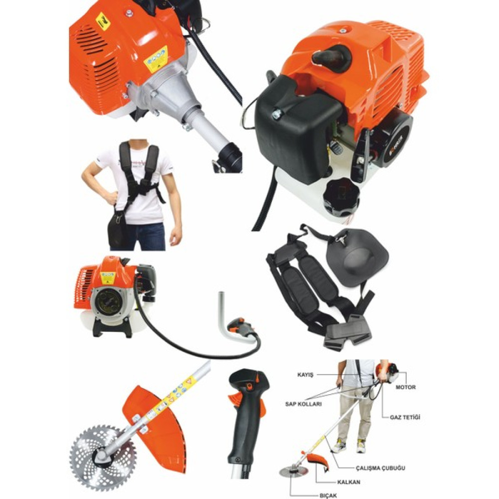 Böhrer Dark Orange Profesyonel Dark Red 4.5 Hp 5.65 Kw Yan Tipi Benzinli Ot Çalı Çim Biçme Makinesi Tırpanı Bahçe Makinesi Fiyatı