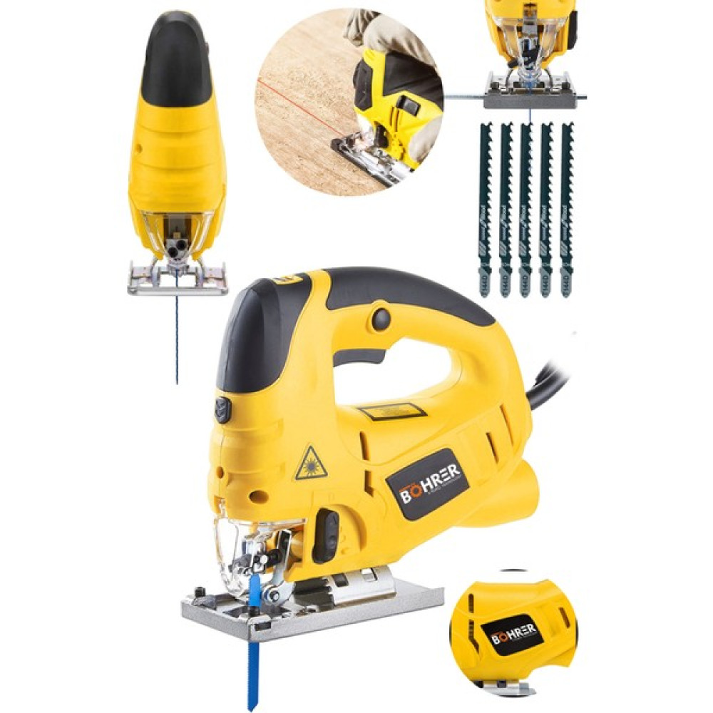 Böhrer Germany Technology 3600 Watt Devir Ayarlı Lazerli Dekupaj Testere Makinesi Dekupaj Testere Fiyatı
