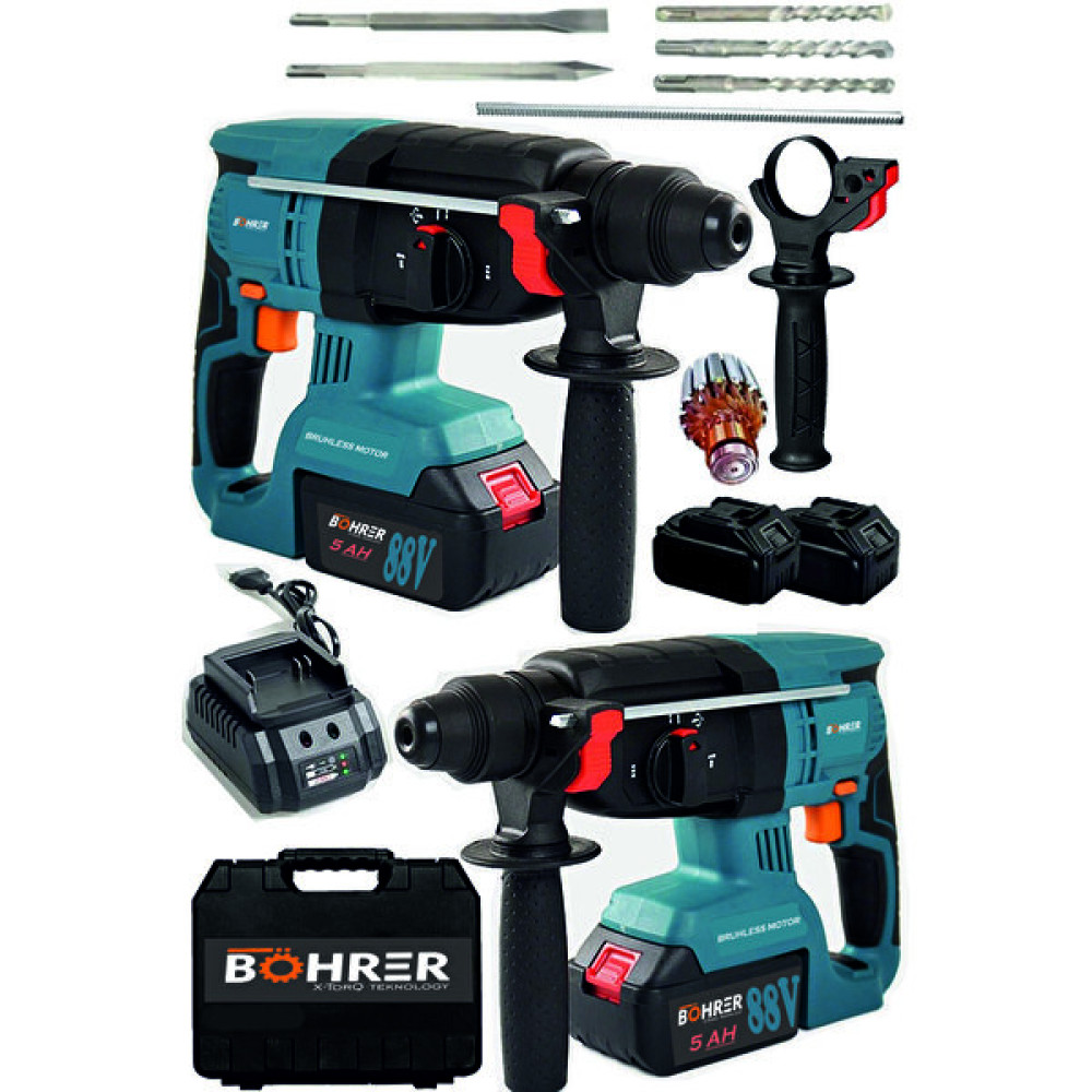 Böhrer Pro Hummer Drill Bakır Sargılı 88 V 5 Ah Brushless Çift Akülü Şarjlı Kırıcı Delici Darbeli Hılti Kırıcı Deliciler & Kırıcılar Fiyatı