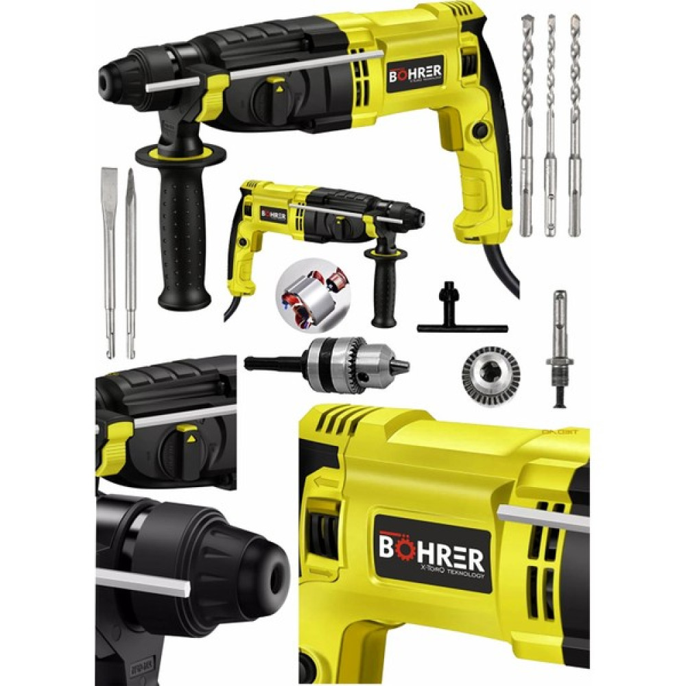 Böhrer Yellow 2+50W Bakır Sargılı Metal Şanzıman Kırıcı Delici ve 5 Adet Uç ve Yedek Mandren Kırıcı Deliciler & Kırıcılar Fiyatı