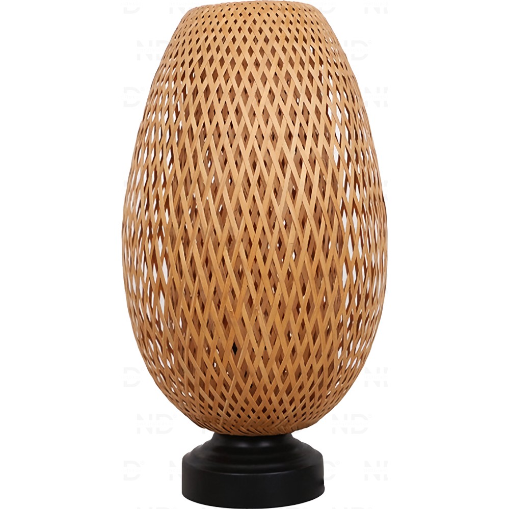Boja Bambu Abajur, Masa Lambası 23x37x42 cm İskandinav, Modern, Bohem, Rattan, Aydınlatma - Ahşap Rengi Ofis Masa Lambası Fiyatı