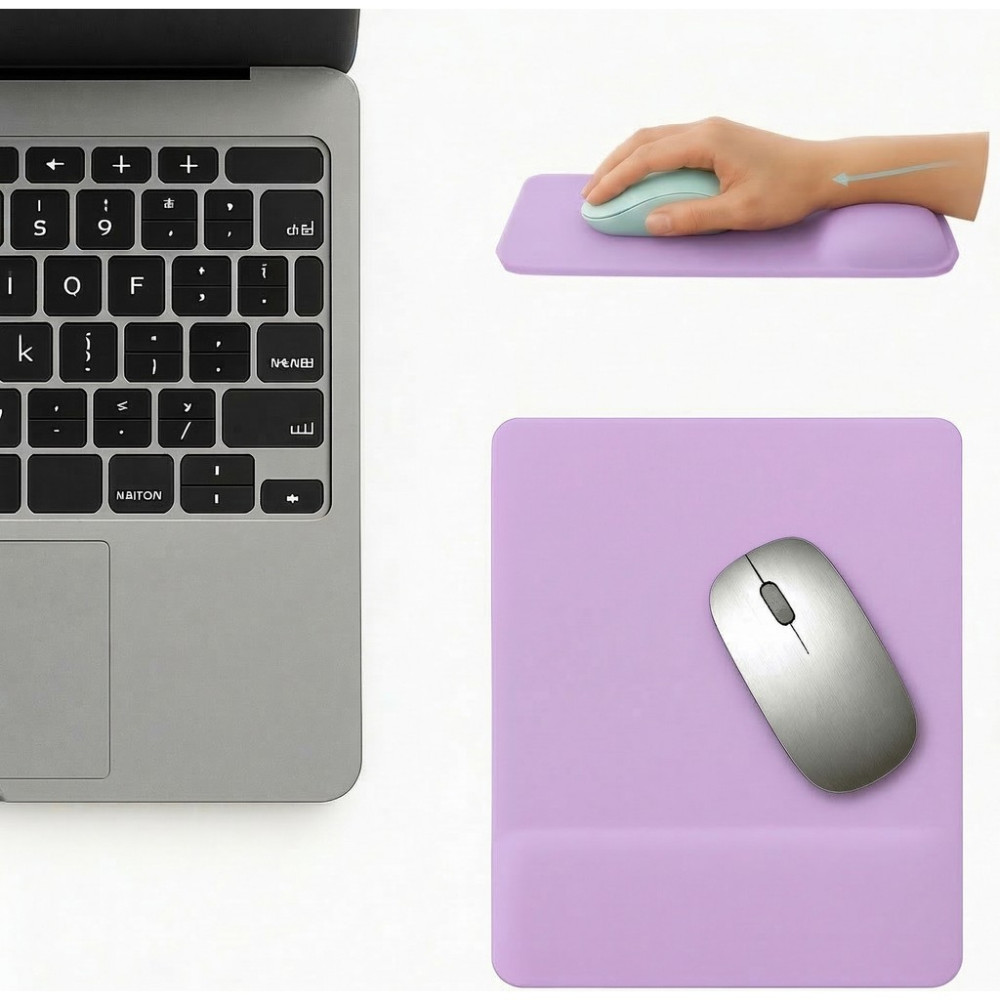 Boldy Bilek Destekli Mousepad - Kaymaz Mouse Ped - Fare Pedi - Dikdörtgen Mouse Altlığı - Dikdörtgen Mousepad - Mouseped - Lila Mouse Pad Fiyatı
