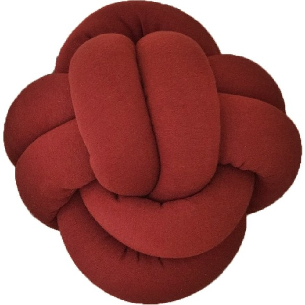 Boldy Örgü Düğüm Yastık Örgü Top Yastık Örgü Yastık Beşik Korumalık Peluş Oyuncak Dekoratif Yastık Koruma - 25 x 25 cm - Bordo Kırlent / Mobilya Yastığı Fiyatı