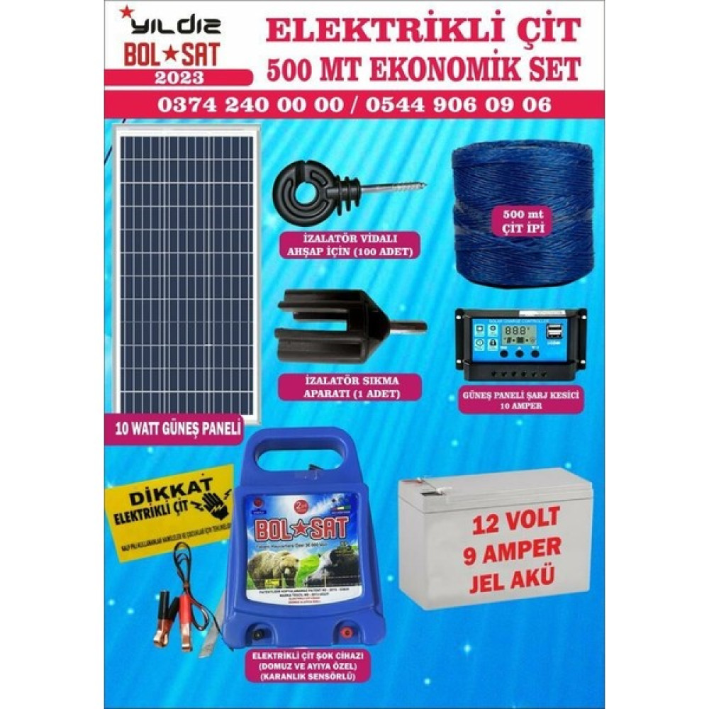 Bolsat Elektrikli Çit Seti Domuz ve Ayı Için 500 Mt Lik Ekonomik Paket Bahçe Çiti Fiyatı