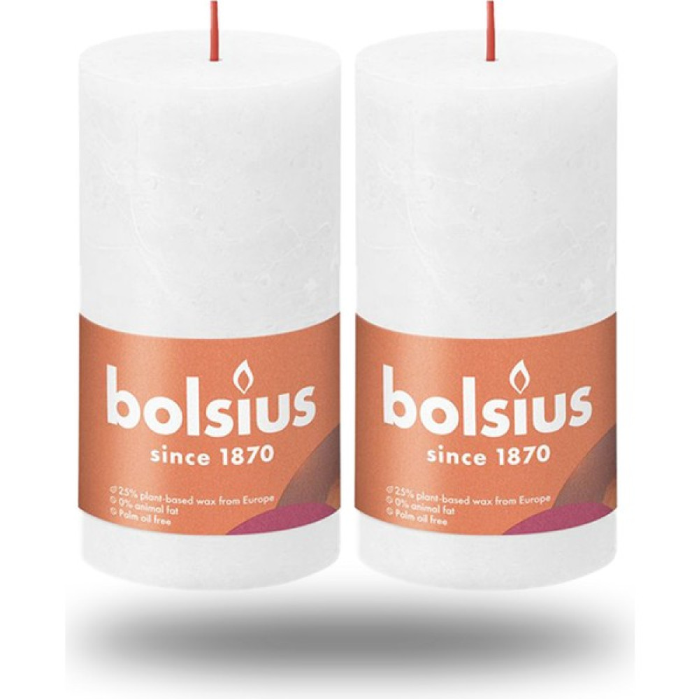 Bolsius Bulut Beyazı Renkli, Rustik Sütun Mum - 130MM/66MM - 60 Saat Yan Ma Süresi (2'lü Paket) Dekoratif Mum Fiyatı