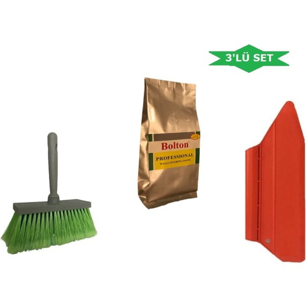Bolton 3'lü Set 125GR. Duvar Kağıdı Yapıştırıcısı (Tutkal-Fırça-Spatula) - 1 Adet Nalburiye & Hırdavat Fiyatı