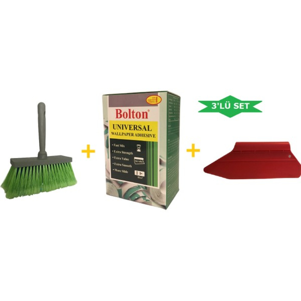Bolton 3'lü Set 250gr. Duvar Kağıdı Yapıştırıcısı Tutkalı(Tutkal+Spatula+Fırça) Nalburiye & Hırdavat Fiyatı