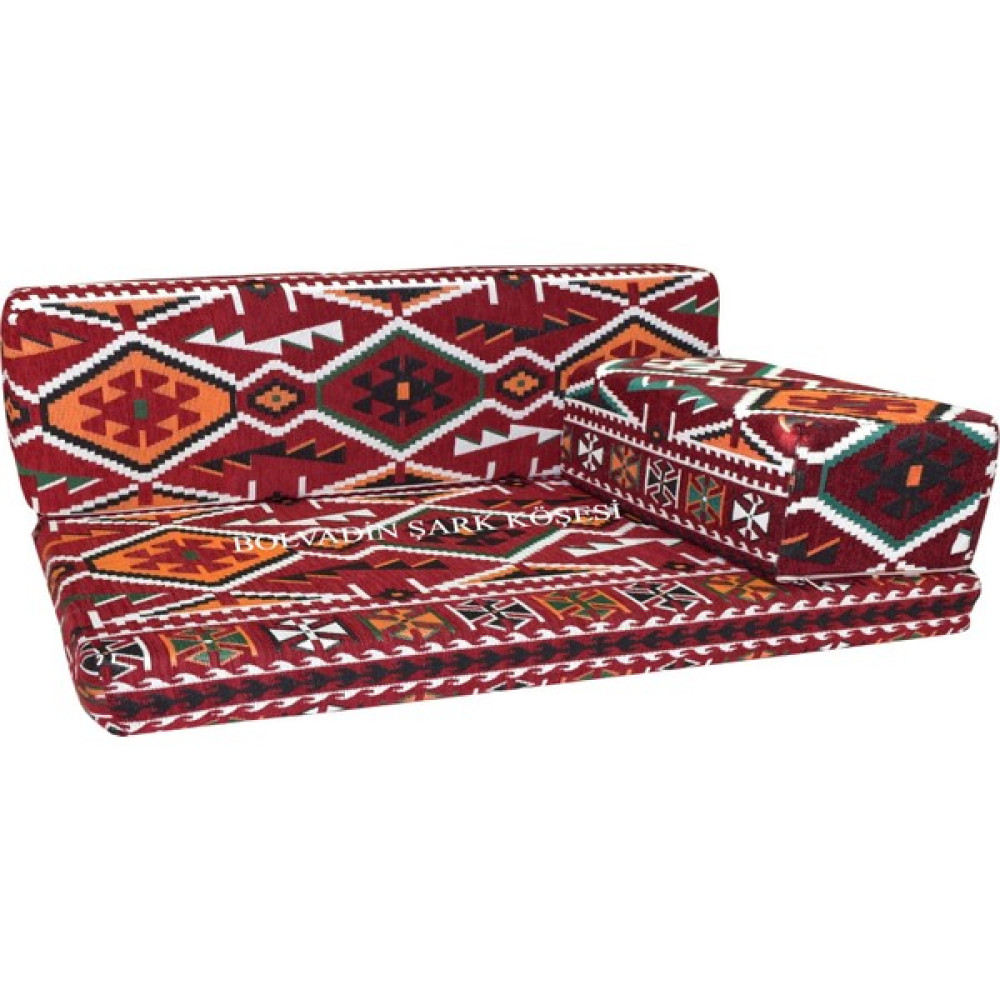 Bolvadin Şark Köşesi MTK405-402 Şark Köşesi Bordo Halı Ds. Üçlü Minder Takımı 120LİK Puf Fiyatı