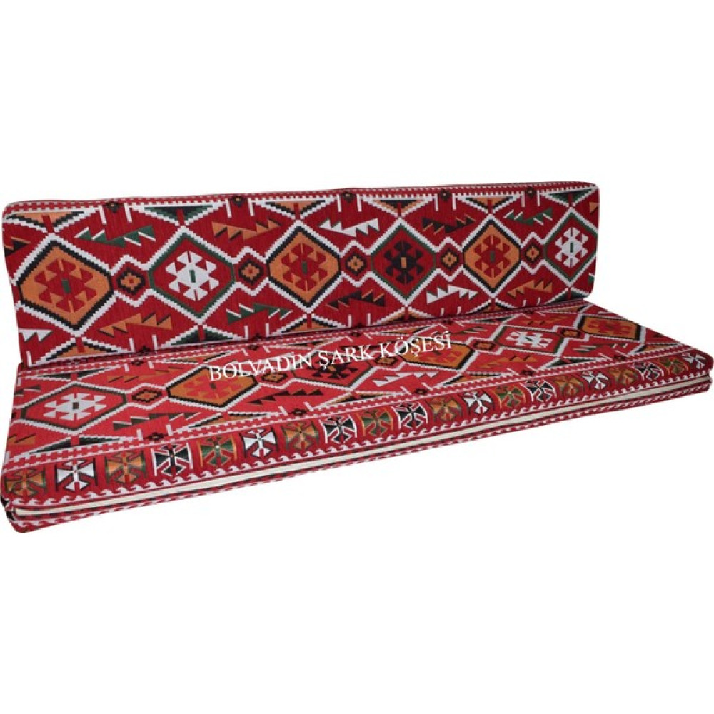 Bolvadin Şark Köşesi MTK407-401 Şark Köşesi Kırmızı Halı Des. Ikili Minder Tk. 140LIK Puf Fiyatı