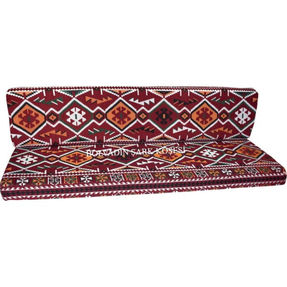 Bolvadin Şark Köşesi MTK410-402 Şark Köşesi Bordo Halı Des. Ikili Minder Tk. 160LIK Puf Fiyatı