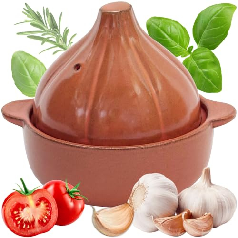 BOLVOUD 45-Second Ceramic Microwave Egg Maker, Fast Omelet Maker, Garlic Roaster for Delicious Breakfast, Garlic Keeper with Lid, Garlic Cooker, Garlic Baker, Egg on a Bagel Maker Pot