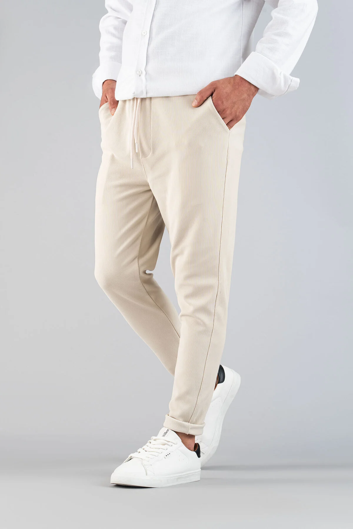 bombe Erkek Pantolon Beli Lastikli Slim Fit Esnek Likralı Basic Pamuklu Jogger L Beden" Kadın Pantolon Fiyatı