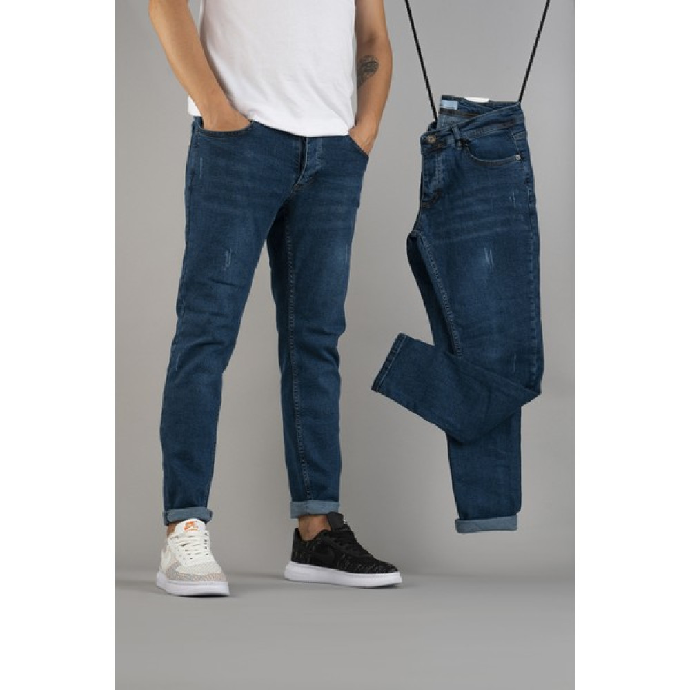 Bombe Erkek Slim Fit Dar Kesim Tırnaklı Kot Pantolon Mavi Erkek Jeans / Kot Pantolon Fiyatı