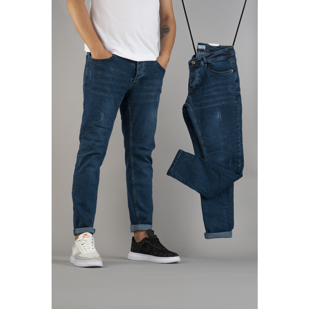 bombe Erkek Slim Fit Likralı Tırnaklı Kot Pantolon Mavi 33 Beden Bayan Jeans / Kot Pantolon Fiyatı