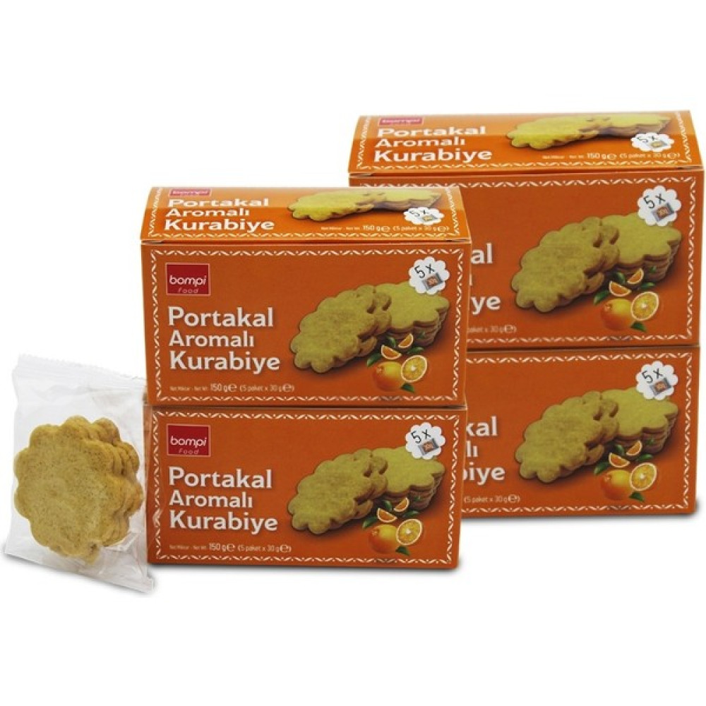 Bompi Portakal Aromalı Kağıt Kurabiye (150 gr x 4 Adet) - 600 gr Giyim & İç Giyim Fiyatı