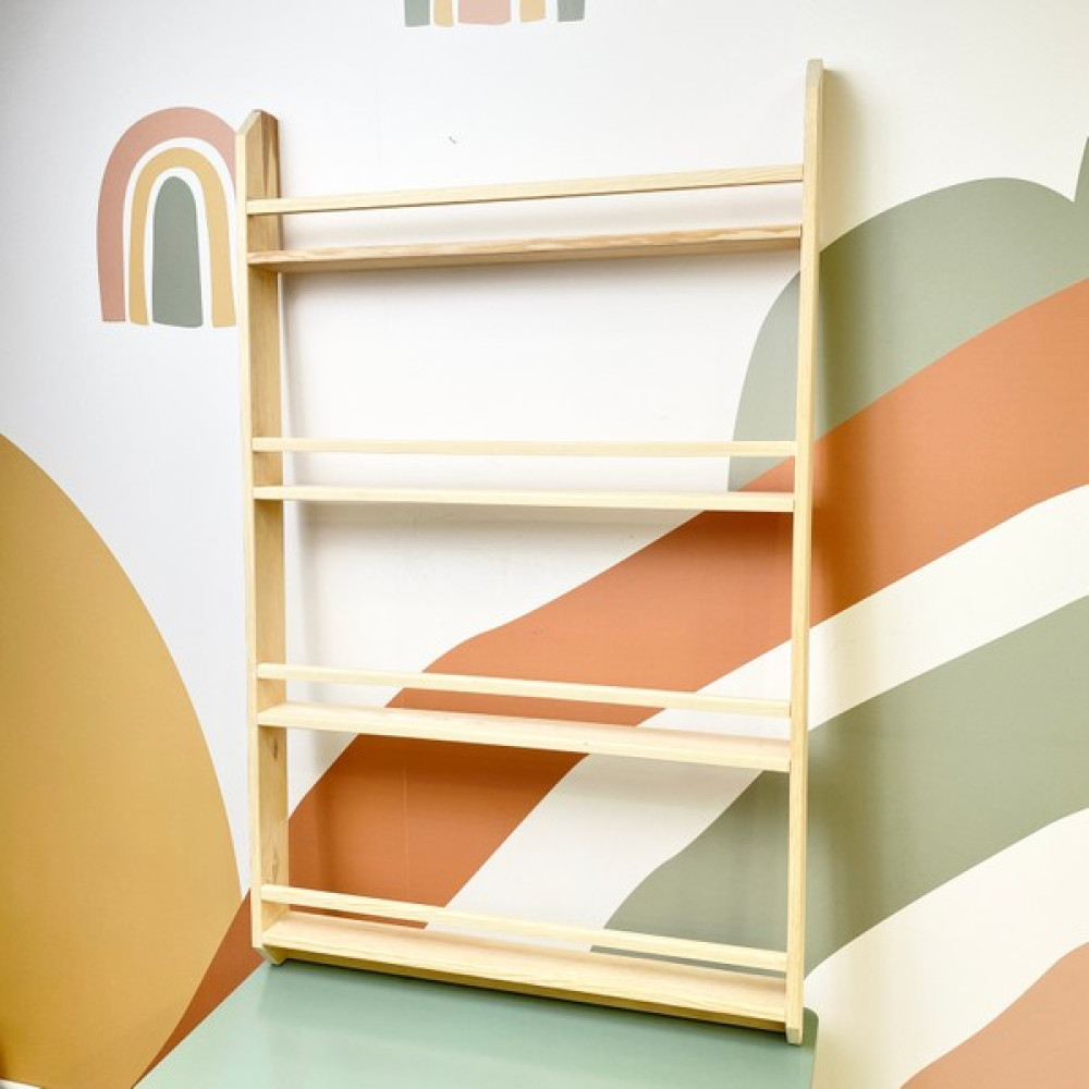 Bon Chic Baby Bebek/çocuk Montessori Duvar Kitaplığı - 75 X 125 CM - Naturel Çam Kitaplık Fiyatı