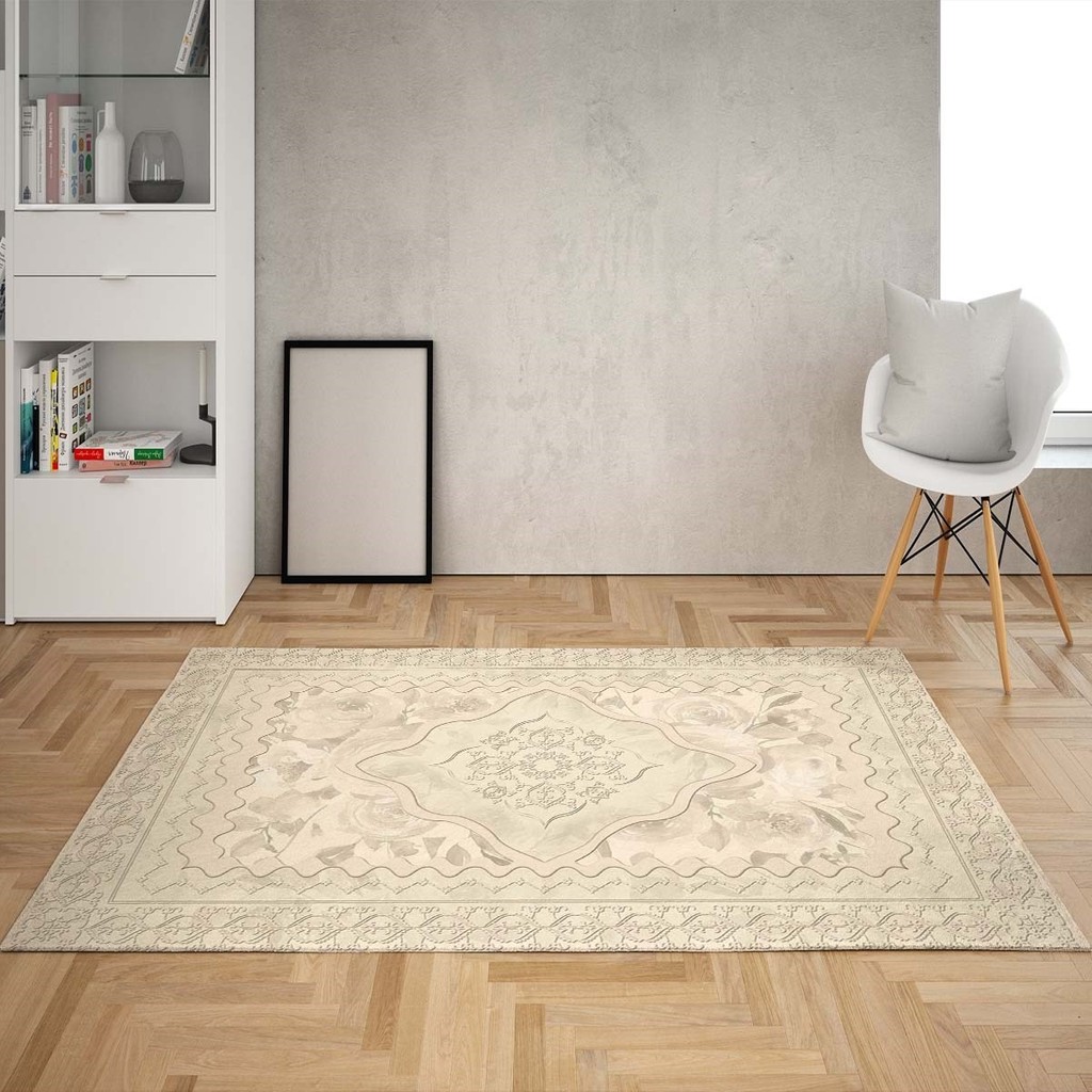Bona Fortuna Osmanlı Motifler Dijital Baskı Yıkanabilir Kaymaz Taban Leke Tutmaz Salon Halısı ve Yolluk(Bej) - 80 x 400 cm - Bej Salon Halısı Fiyatı