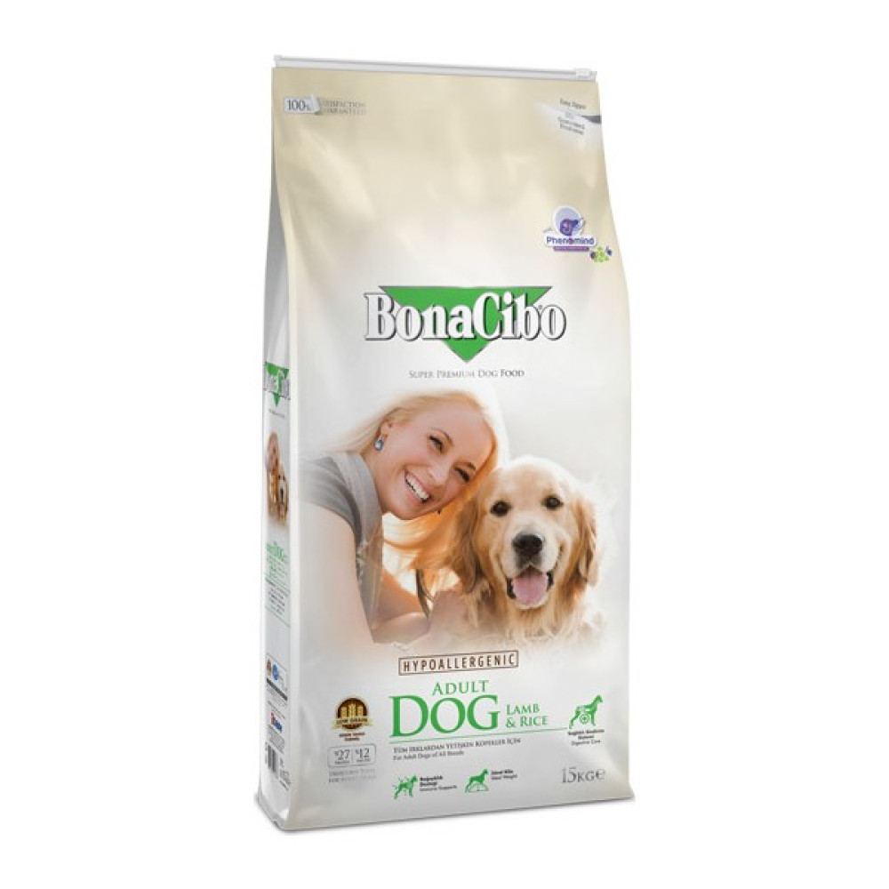 Bonacibo 4 kg Adult Dog Lamb Rice Taze Kuzu Etli ve Pirinçli Yetişkin Köpek Maması Evcil Hayvan Ürünleri Fiyatı