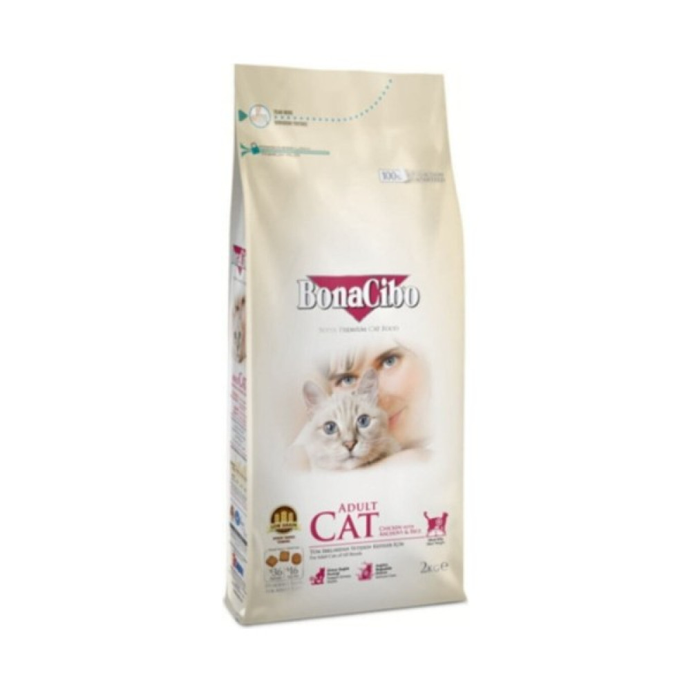 BonaCibo Adult Cat Tavuklu Hamsi ve Pirinç Eşliğinde Yetişkin Kedi Maması 2 kg Evcil Hayvan Ürünleri Fiyatı