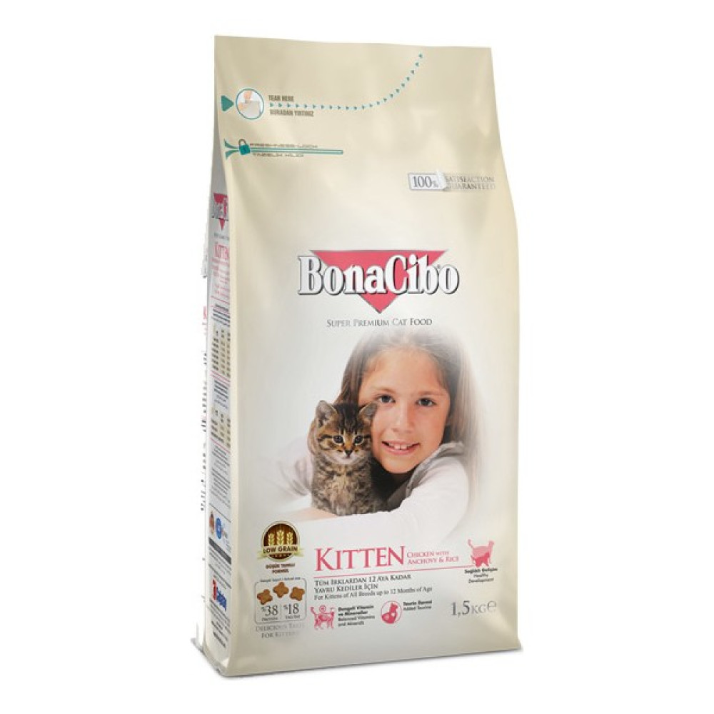 Bonacibo Kitten Tavuklu (Hamsi ve Pirinç Eşliğinde) Yavru Kedi Maması Evcil Hayvan Ürünleri Fiyatı