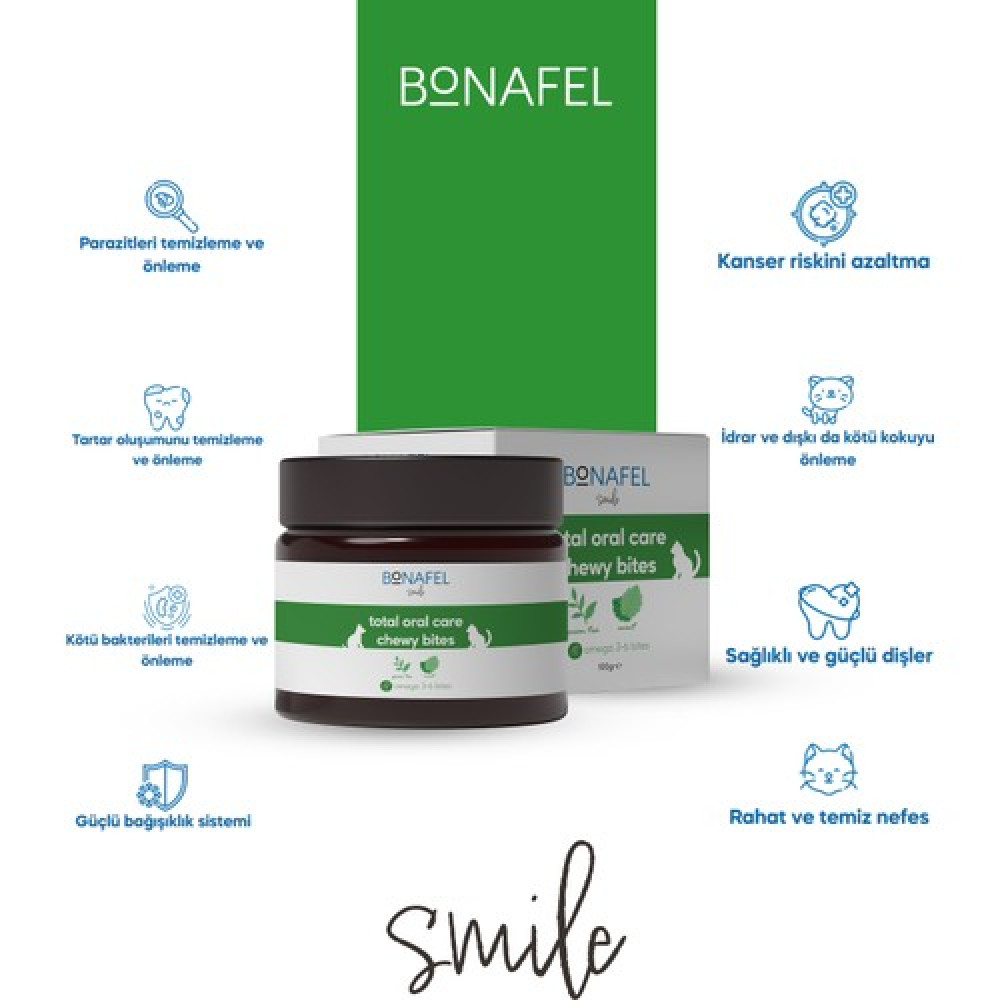 Bonafel Kedi ve Köpekler için Ağız Sağlığı Çiğneme Tableti 100 gr (50