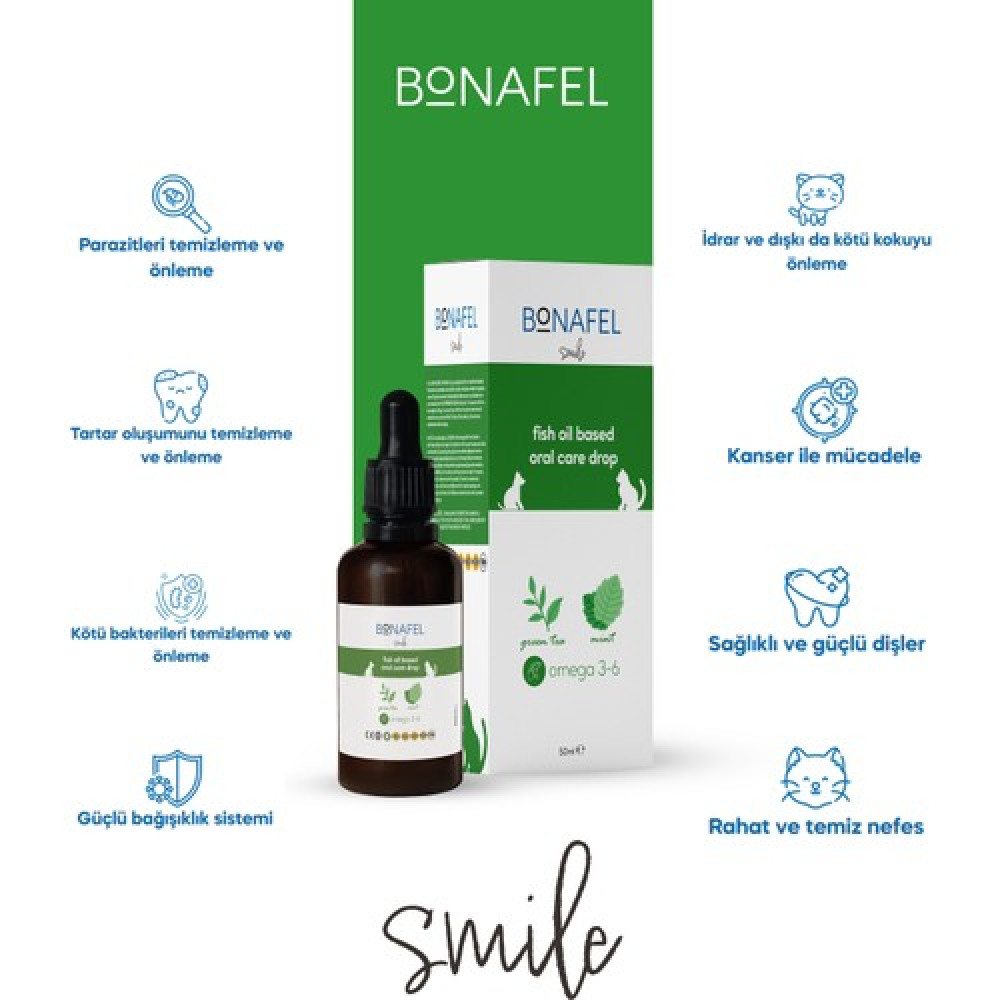 Bonafel Kedi ve Köpekler için Ağız Sağlığı Damlası 50 ml