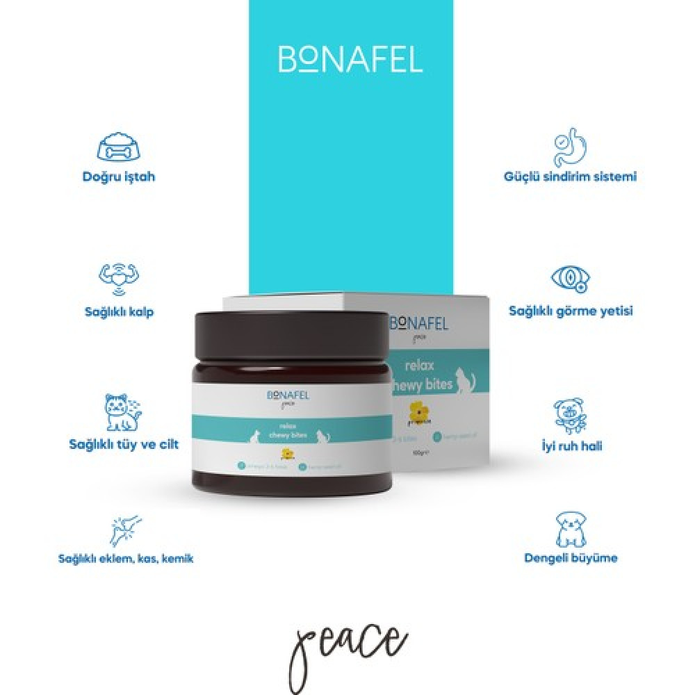 Bonafel Kedi ve Köpekler için Anti-Stress Çiğneme Tableti 100 gr (50 T