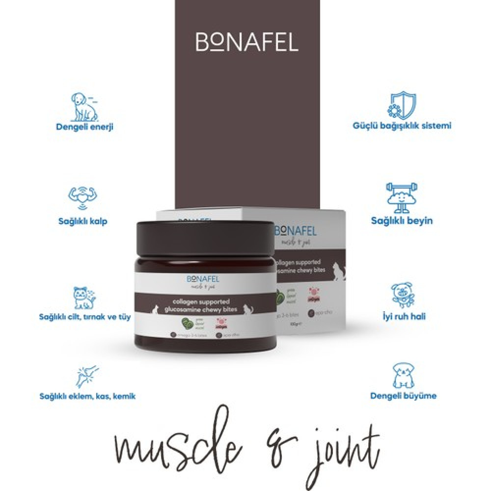 Bonafel Kedi ve Köpekler için Eklem Sağlığı Çiğneme Tableti 100 gr (50