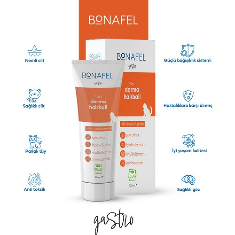 Bonafel Kediler için Multivitamin Katkılı Tüy Yumağı Önleyici Macun 10