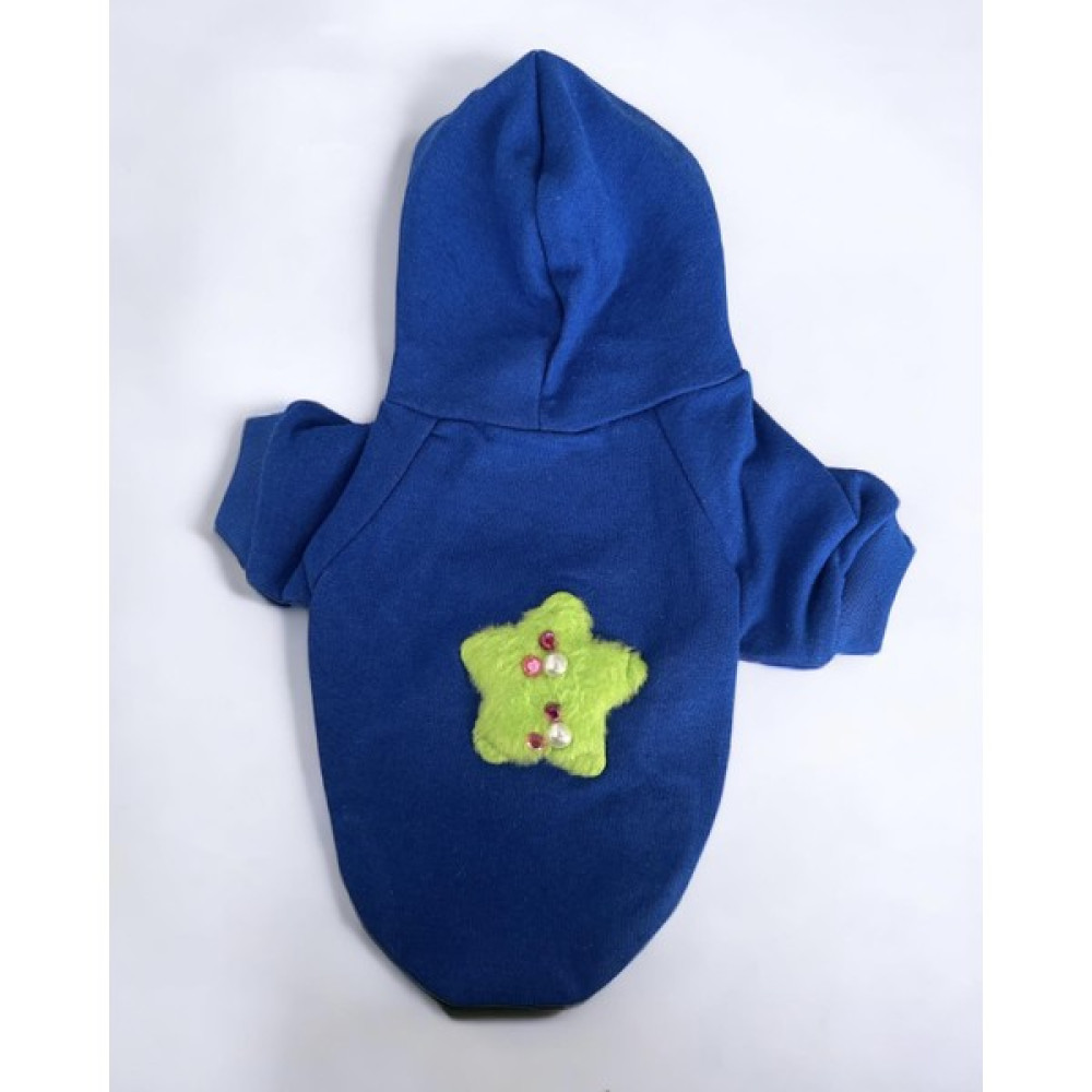 Bonanza Green Stars Kedi Kapşonlu Sweatshirt, Hoodie Kedi Kazağı, Kedi Kıyafeti - M - Mavi Evcil Hayvan Ürünleri Fiyatı