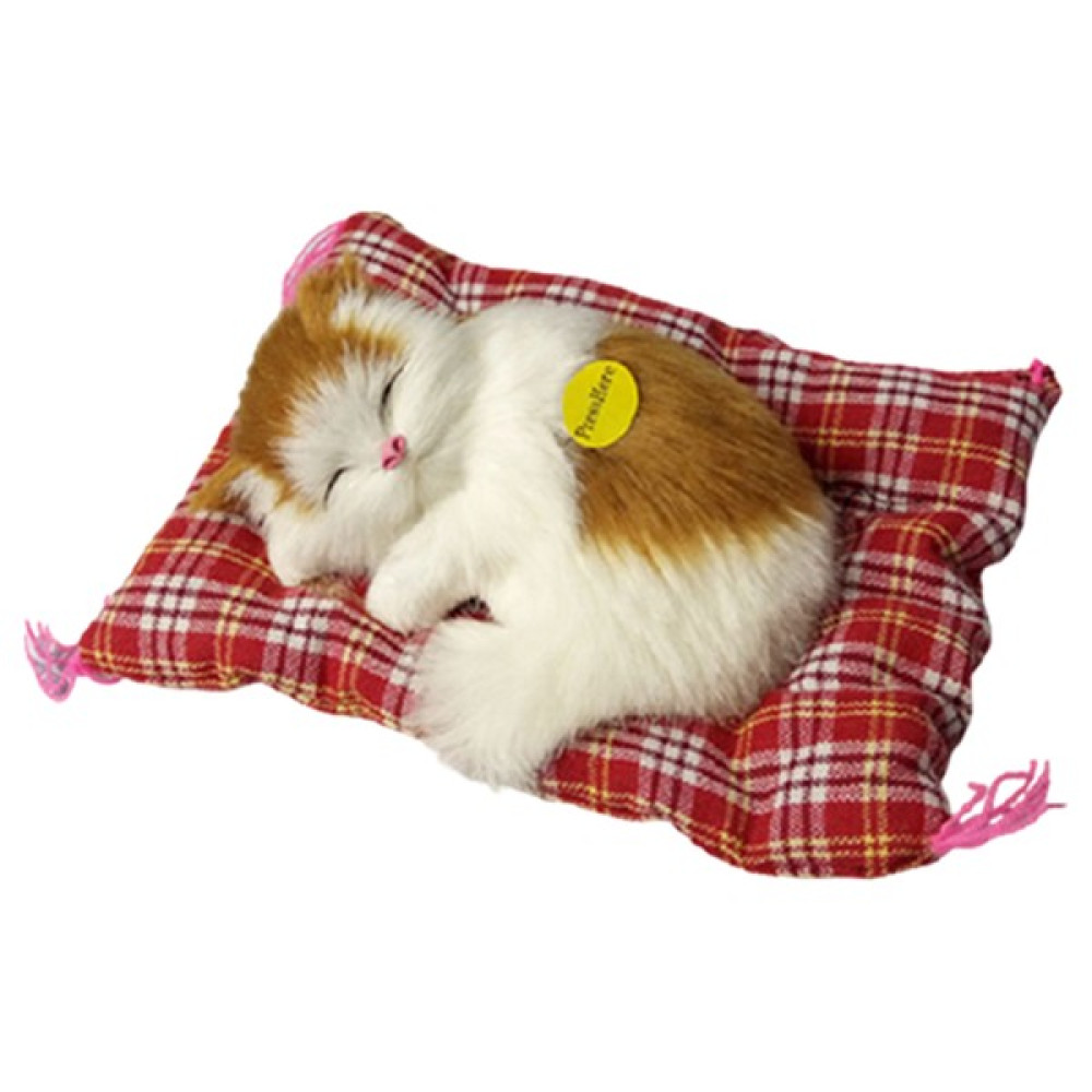 Bonanza Int Sevimli Simüle Uyuyan Kedi Oyuncak (Yurt Dışından) - Sarı - Beyaz Peluş Oyuncaklar Fiyatı