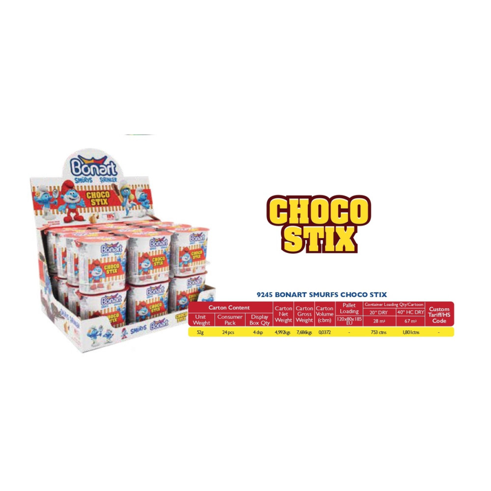 Bonart Şirinler Choco Stıx 52 Gr (Çubuklu Çikolata) Çikolata ve Gofret Fiyatı