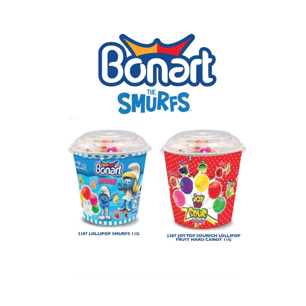Bonart Şirinler Lisanslı Lolipop Şeker 11G (Kova) Çikolata ve Gofret Fiyatı