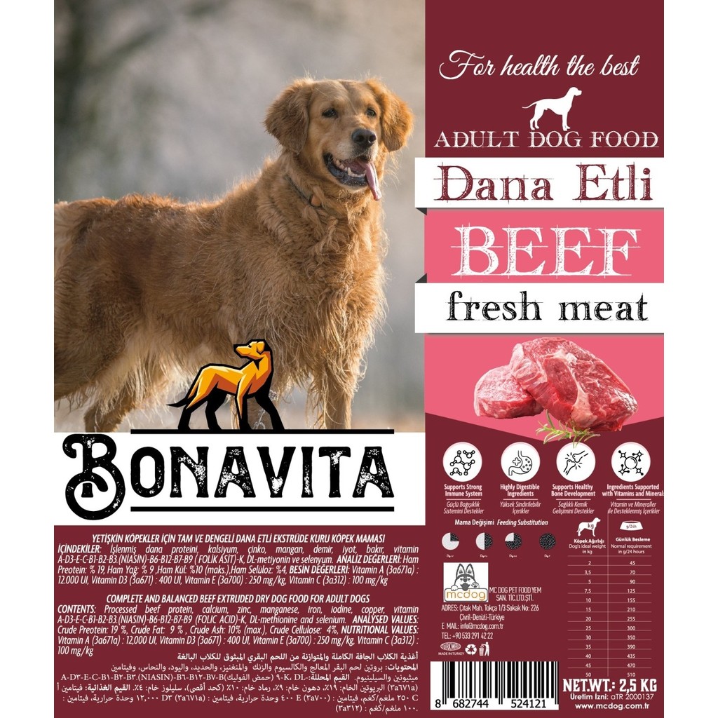Bonavita Dana Etli Köpek Kuru Maması 10 kg (2.5 Kgx4 Adet) Evcil Hayvan Ürünleri Fiyatı