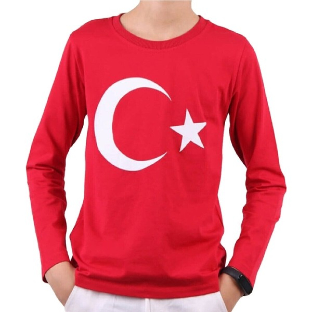 Boncuk Avm Uzun Kollu Ay Yıldızlı Türk Bayrağı Tişörtü Erkek Çocuk T-shirt Fiyatı