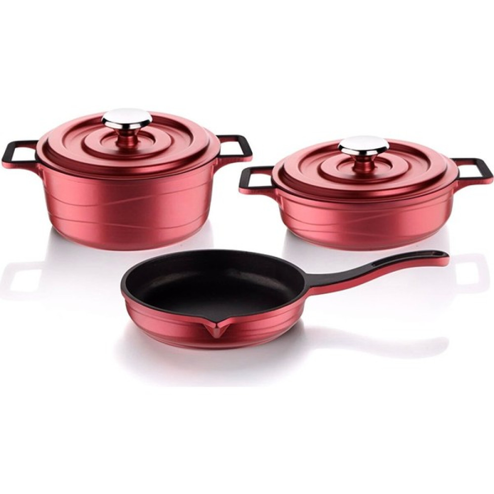 Bondy Döküm Mini Tencere Seti Kırmızı - 14CM Tencereler Fiyatı