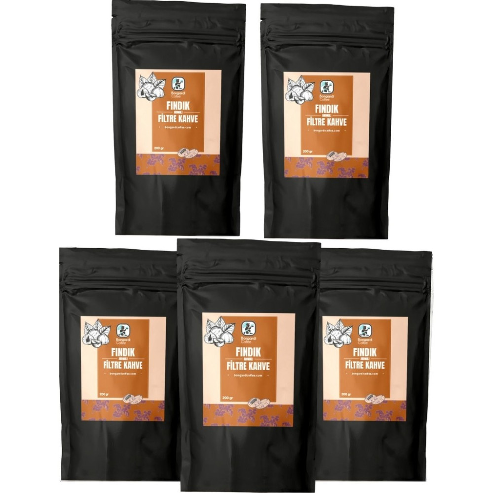 Bongardi Coffee Fındık Aromalı Öğütülmüş Filtre Kahve Seti 5X200G (Öğütülmüş) Kahve Fiyatı