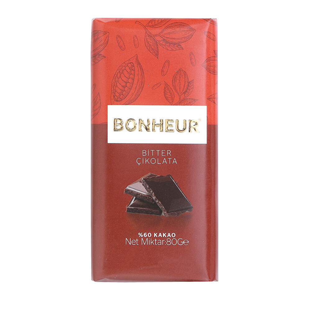 Bonheur Bitter Tablet Çikolata 80 g Çikolata ve Gofret Fiyatı