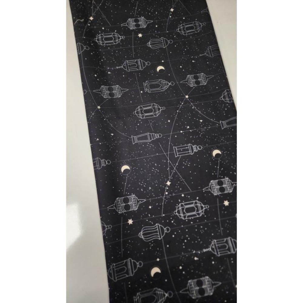 Boni Tasarım Ramazan Bayramı Desenli Runner 10 - Siyah - Gri - 40 x 140 cm Masa Örtüsü Fiyatı