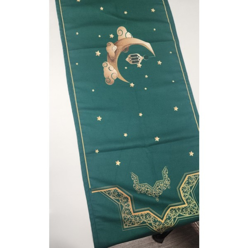 Boni Tasarım Ramazan Bayramı Desenli Runner 12 - Gold - Yeşil - 40 x 140 cm Masa Örtüsü Fiyatı