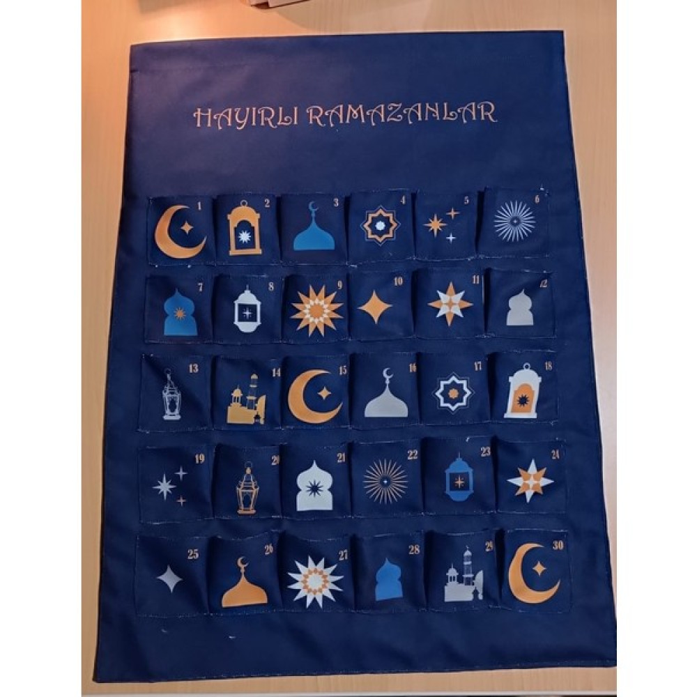 Boni Tasarım Ramazan Bayramı Takvim - Lacivert - Gri - 65 x 50 Ev & Dekorasyon Aksesuarları Fiyatı
