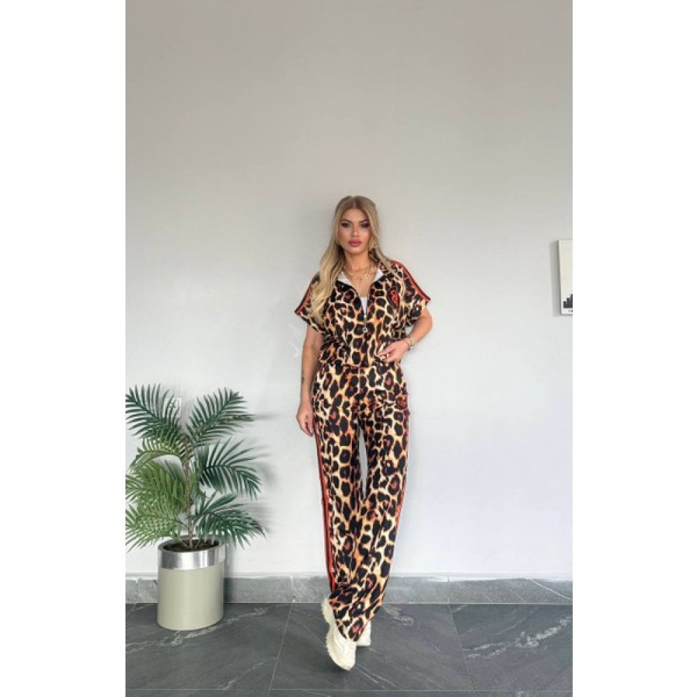 Bonibon Butik Kadın Yeni Sezon Leopar Takım Licralı Üst Ceket Alt Lastikli Takım Kadın Giyim Fiyatı