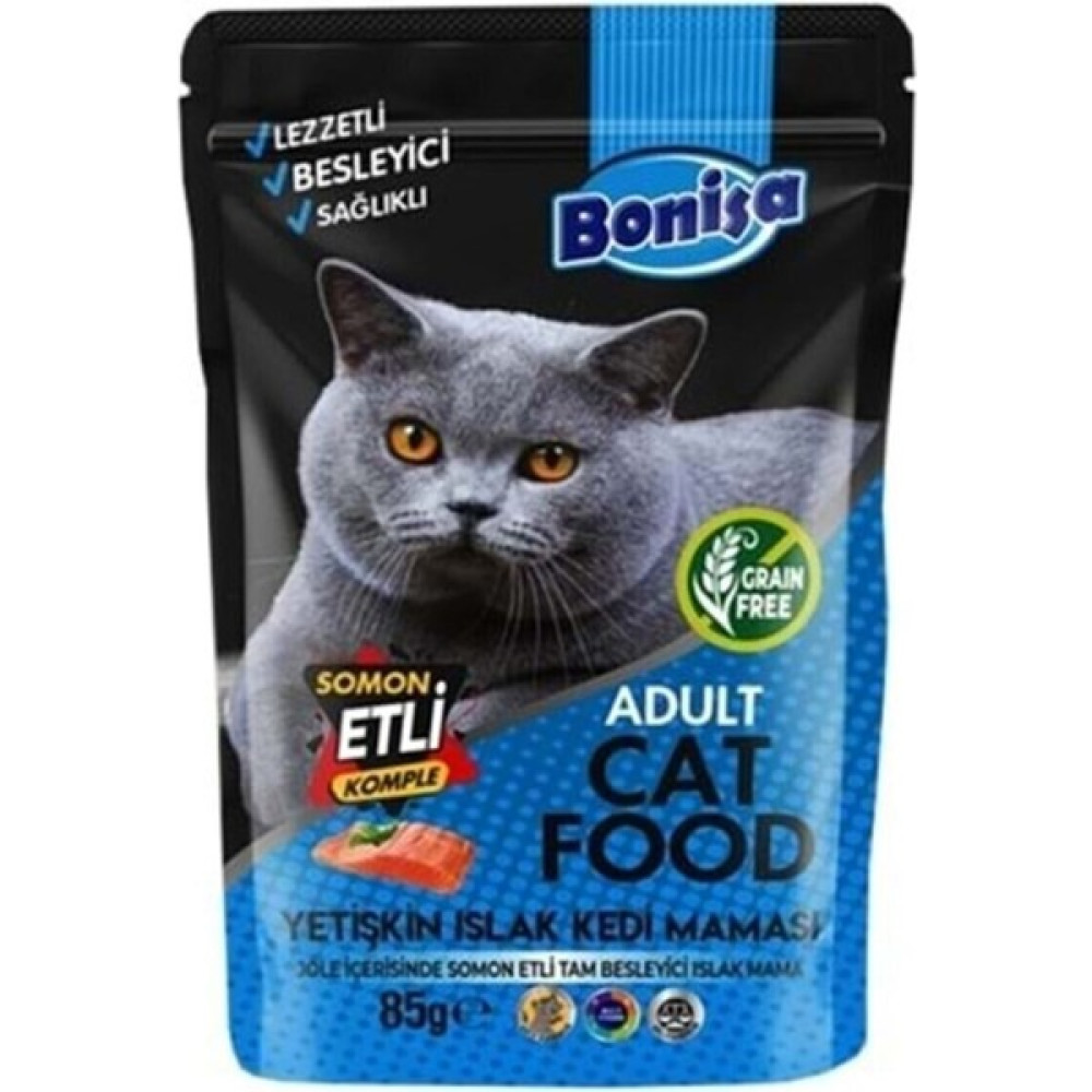 Bonisa 85 gr Somon Etli Pouch Kedi Konserve Evcil Hayvan Ürünleri Fiyatı